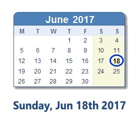 June 18, 2017 .